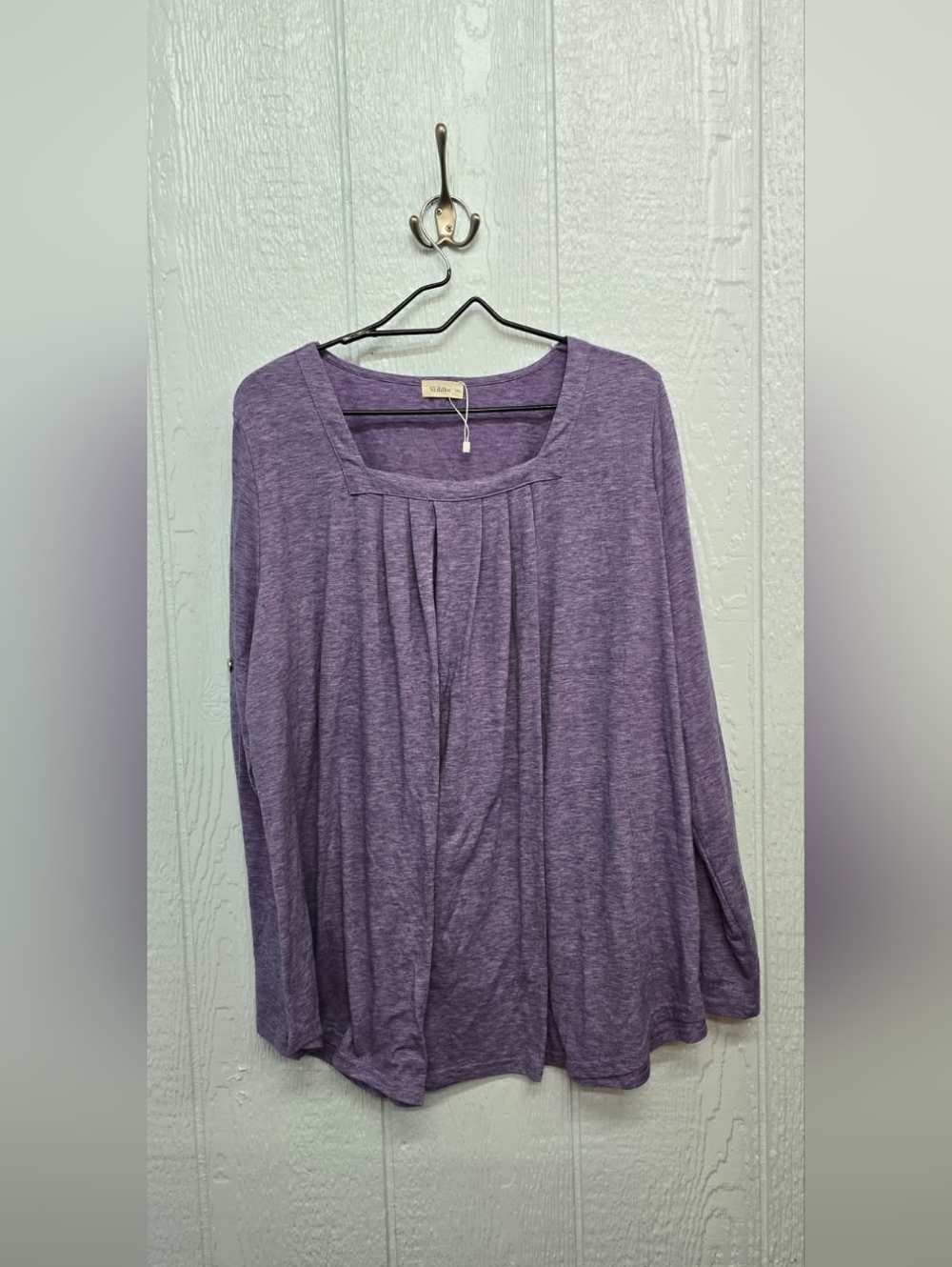 GUC 3X Siddhe  Purple Pleated Long-Sleeve Women's Top